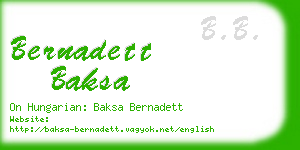 bernadett baksa business card